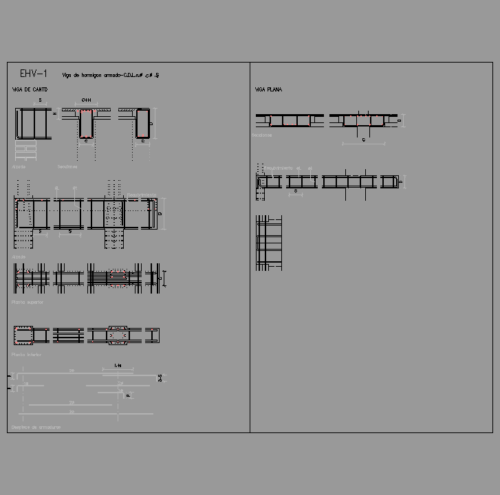 Bloque Autocad Viga de hormigón armado